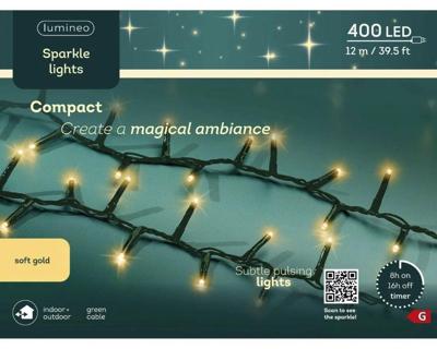 Led compact 12 meter 400 LED groen/soft gold Lumineo - Lumineo Led compact 12 meter 400 LED groen/soft gold Lumineo - Lumineo