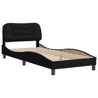Bedframe zonder matras 90x200 cm stof zwart - thumbnail