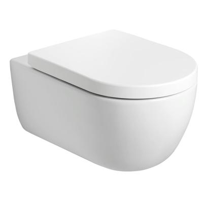 Plieger Wandcloset Pack Kansas Diepspoel Rimless met Closetzitting 36x54,5 cm Mat Wit