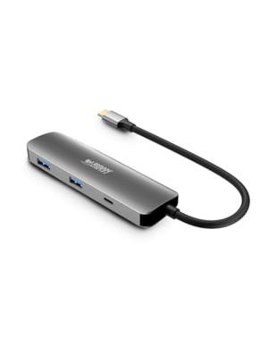 URBAN FACTORY 4-in-1 USB-C-hub met 2 USB-A/1 HDMI 4K en 1 USB-C 100 W PD Pass Thru