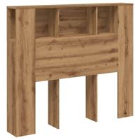 Hoofdbordkast 120x19x104,5cm bewerkt hout artisanaal eikenkleur - thumbnail