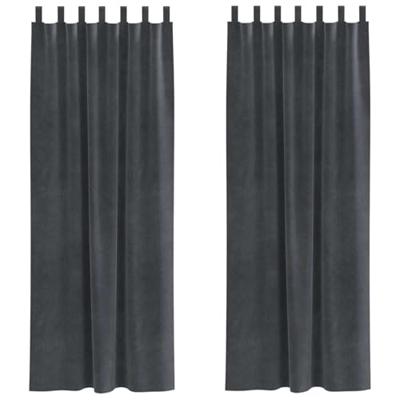 VidaXL Verduisterende gordijnen 2 pcs lichtgrijs 140 x 245 cm fluweel VidaXL Verduisterende gordijnen 2 pcs lichtgrijs 140 x 245 cm fluweel