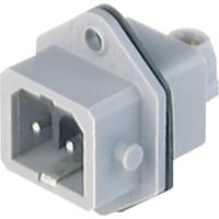Hirschmann 932 048-106-1 Netstekker STASEI Stekker, inbouw verticaal Totaal aantal polen: 2 + PE 16 A Grijs 1 stuk(s) - thumbnail