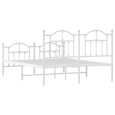 Bedframe met hoofd- en voeteneinde metaal wit 140x200 cm Bedframe met hoofd- en voeteneinde metaal wit 140x200 cm