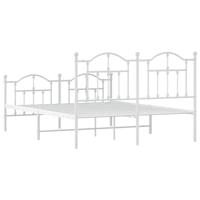 Bedframe met hoofd- en voeteneinde metaal wit 140x200 cm - thumbnail