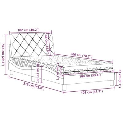 Bed met matras stof zwart 100x200 cm