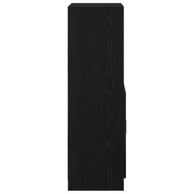 Keukenkast 57x41,5x131,5 cm bewerkt hout zwart