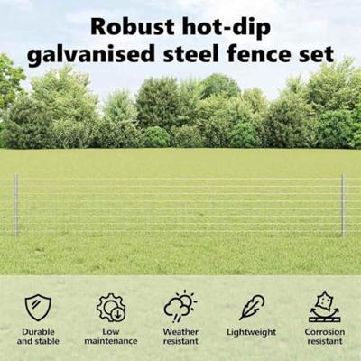 VidaXL Afrasteringspaal 22 pcs zilver 80 cm staal VidaXL Afrasteringspaal 22 pcs zilver 80 cm staal