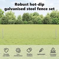 VidaXL Afrasteringspaal 22 pcs zilver 80 cm staal - thumbnail