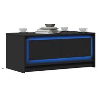 Salontafel met LED-verlichting bewerkt hout zwart - thumbnail