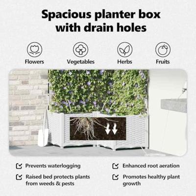 Tuin Bloempot 3 pcs Wit Staal