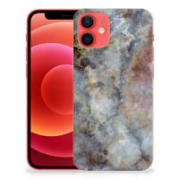 iPhone 12 Mini | TPU | Siliconen hoesje | Marmer Grijs - thumbnail