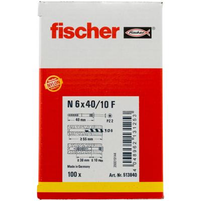 Fischer 513840 Spijkerplug 40 mm 6 mm 100 stuk(s) Fischer 513840 Spijkerplug 40 mm 6 mm 100 stuk(s)