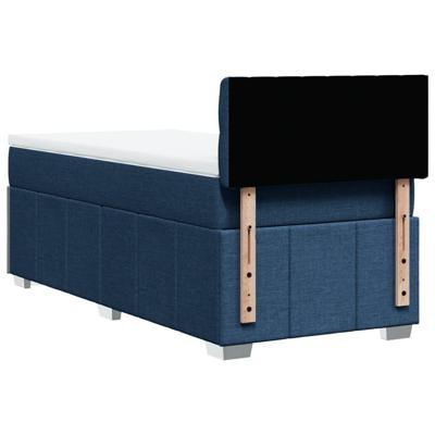 Boxspring met matras stof blauw 90x190 cm - thumbnail