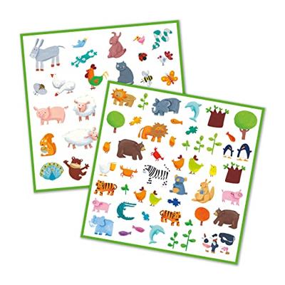 160 dierenstickers DJECO meerdere kleuren