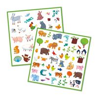 160 dierenstickers DJECO meerdere kleuren - thumbnail