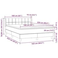 Boxspring met matras fluweel zwart 160x220 cm - thumbnail