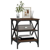 Bijzettafel 40x42x50 cm bewerkt hout bruin eikenkleur - thumbnail