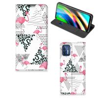 Motorola Moto G9 Plus | Hoesje maken | Flamingo Triangle - thumbnail