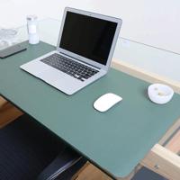 Multifunctionele Business dubbel zijdig PVC lederen muismat toetsenbord pad tabel mat computer bureau mat grootte: 80 x 40cm (groen + zilver) - thumbnail