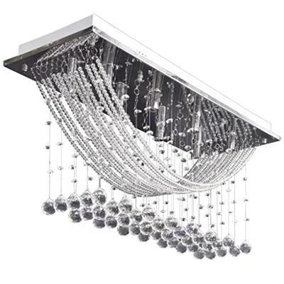 VidaXL Plafondlamp met glinsterende glas kristallen kralen 8xg9 29 cm