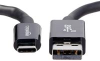 Amazon Basics USB-C to USB-A 3.1 Gen 2 Adapter Charger Cable, Fast Charger, 10Gbps High-Speed, USB-IF Certified, Compatible with iPhone 15, iPad, Samsung Galaxy, Tablets, Laptops, 0.9 m, Black - thumbnail