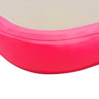 VidaXL Gymnastiekmat met pomp opblaasbaar 400x100x10 cm pvc roze - thumbnail