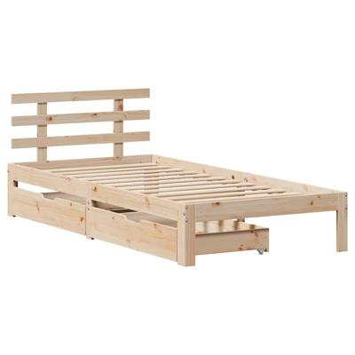 Bedframe met lades massief grenenhout 90x200 cm