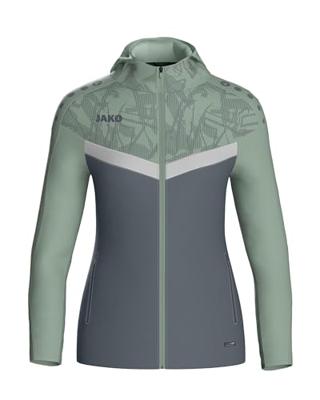 JAKO 6824D Jas Met Kap Iconic Dames - Anthra Light/Mintgroen/Zachtgrijs - 42