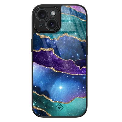 iPhone 15 glazen hardcase - Space borders