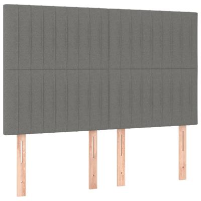 Hoofdbord LED 144x5x118/128 cm stof donkergrijs - thumbnail
