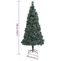 VidaXL Kunst kerstboom met verlichting met 300 led groen 180 cm pet - thumbnail