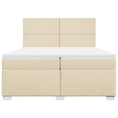 Boxspring met matras stof crèmekleurig 200x200 cm