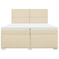 Boxspring met matras stof crèmekleurig 200x200 cm - thumbnail