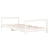 Kinderbedframe 90x190 cm massief grenenhout wit - thumbnail