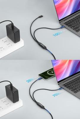Manhattan Dual USB-C Ladekabel 100 W schwarz - Kabel - Digital/Daten (355810)