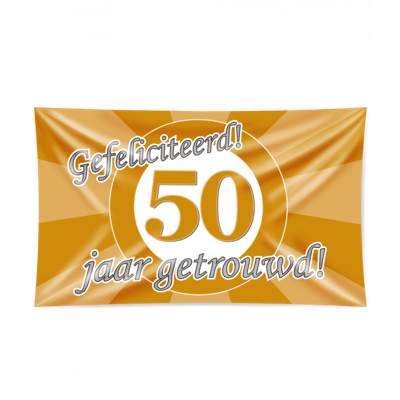 Gevelvlag 50 Jaar Getrouwd Goud (150x90cm)