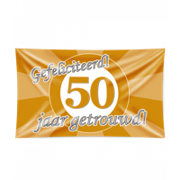 Gevelvlag 50 Jaar Getrouwd Goud (150x90cm) - thumbnail