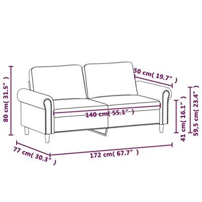 Tweezitsbank 140 cm fluweel crèmekleurig
