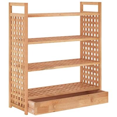 VidaXL Schoenenrek met lade 70x27x81 cm massief walnotenhout VidaXL Schoenenrek met lade 70x27x81 cm massief walnotenhout
