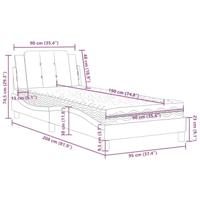 Bedframe zonder matras "Zadar" kunstleer zwart en wit 90x190 cm - thumbnail