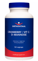 OrthoVitaal Cranberry / vitamine C / D-Mannose 120 Vegetarische capsules - thumbnail