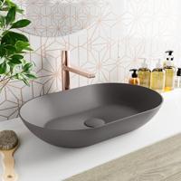 MONDIAZ ONNI Waskom solid surface 55cm kleur DarkGrey / DarkGrey - thumbnail