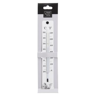 Esschert Design thermometer Kip 4,7 x 28 cm staal/glas wit Esschert Design thermometer Kip 4,7 x 28 cm staal/glas wit