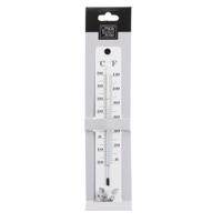 Esschert Design thermometer Kip 4,7 x 28 cm staal/glas wit - thumbnail