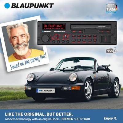 Blaupunkt Bremen SQR 46 DAB Autoradio enkel DIN DAB+ tuner, Bluetooth handsfree, Retrodesign