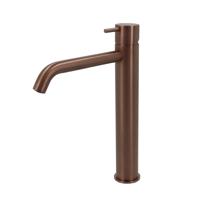 Wastafelmengkraan Hotbath Cobber 1-hendel Gebogen 28.6 cm Geborsteld Koper PVD - thumbnail