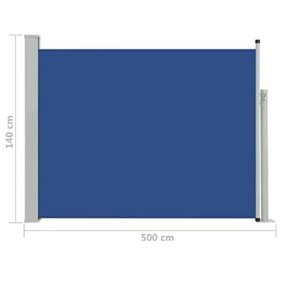 Tuinscherm uittrekbaar 140x500 cm blauw - thumbnail
