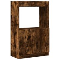 Hoge kast 63x33x100 cm bewerkt hout gerookt eikenkleurig - thumbnail