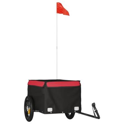 VidaXL Fietstrailer 30 kg ijzer zwart en rood VidaXL Fietstrailer 30 kg ijzer zwart en rood